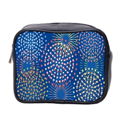 Fireworks Party Blue Fire Happy Mini Toiletries Bag 2-side by Mariart