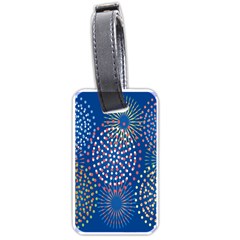 Fireworks Party Blue Fire Happy Luggage Tags (one Side)  by Mariart