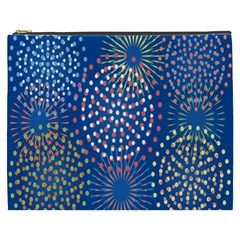 Fireworks Party Blue Fire Happy Cosmetic Bag (xxxl)  by Mariart