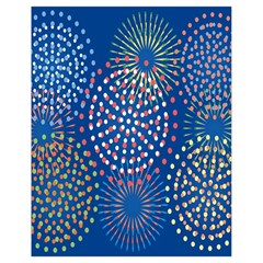 Fireworks Party Blue Fire Happy Drawstring Bag (small) by Mariart