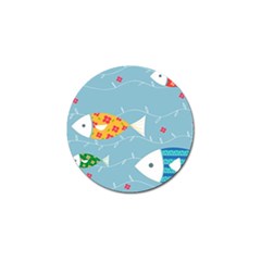 Fish Cute Swim Blue Sea Golf Ball Marker (4 Pack) by Mariart