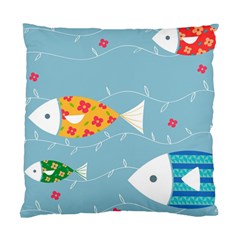 Fish Cute Swim Blue Sea Standard Cushion Case (two Sides) by Mariart