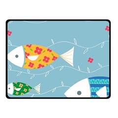 Fish Cute Swim Blue Sea Fleece Blanket (small) by Mariart