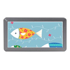 Fish Cute Swim Blue Sea Memory Card Reader (mini) by Mariart