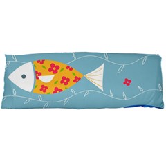 Fish Cute Swim Blue Sea Body Pillow Case Dakimakura (two Sides) by Mariart