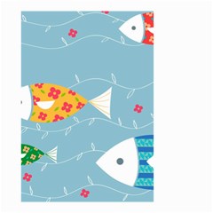 Fish Cute Swim Blue Sea Small Garden Flag (two Sides) by Mariart