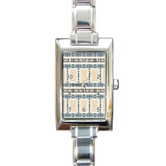 Fabric Star Flower Floral Rectangle Italian Charm Watch