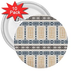 Fabric Star Flower Floral 3  Buttons (10 Pack) 