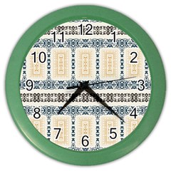 Fabric Star Flower Floral Color Wall Clocks by Mariart