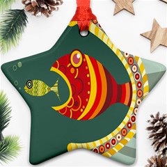 Fish Predator Sea Water Beach Monster Ornament (star) by Mariart