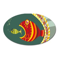 Fish Predator Sea Water Beach Monster Oval Magnet