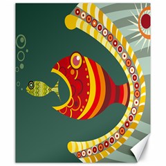 Fish Predator Sea Water Beach Monster Canvas 20  X 24   by Mariart