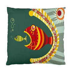 Fish Predator Sea Water Beach Monster Standard Cushion Case (one Side) by Mariart