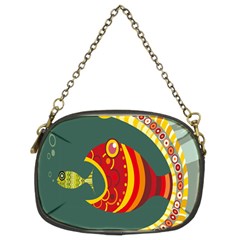 Fish Predator Sea Water Beach Monster Chain Purses (two Sides)  by Mariart