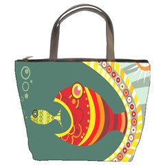 Fish Predator Sea Water Beach Monster Bucket Bags by Mariart