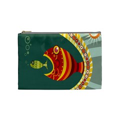 Fish Predator Sea Water Beach Monster Cosmetic Bag (medium)  by Mariart