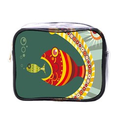 Fish Predator Sea Water Beach Monster Mini Toiletries Bags by Mariart