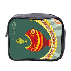 Fish Predator Sea Water Beach Monster Mini Toiletries Bag 2-side by Mariart