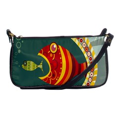 Fish Predator Sea Water Beach Monster Shoulder Clutch Bags by Mariart