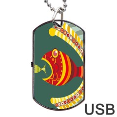 Fish Predator Sea Water Beach Monster Dog Tag Usb Flash (one Side) by Mariart