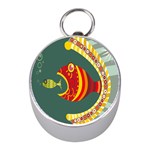 Fish Predator Sea Water Beach Monster Mini Silver Compasses Front