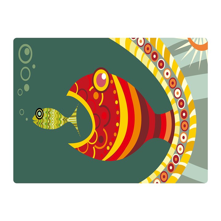 Fish Predator Sea Water Beach Monster Double Sided Flano Blanket (Mini) 