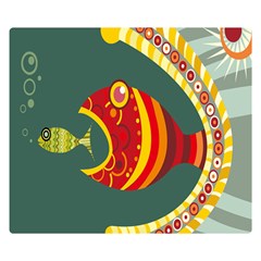 Fish Predator Sea Water Beach Monster Double Sided Flano Blanket (small)  by Mariart