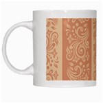 Flower Floral Leaf Frame Star Brown White Mugs Left