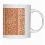 Flower Floral Leaf Frame Star Brown White Mugs Right