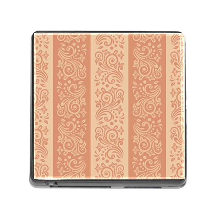 Flower Floral Leaf Frame Star Brown Memory Card Reader (Square)