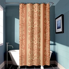 Flower Floral Leaf Frame Star Brown Shower Curtain 36  X 72  (stall)  by Mariart