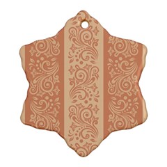 Flower Floral Leaf Frame Star Brown Ornament (snowflake) by Mariart