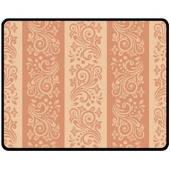 Flower Floral Leaf Frame Star Brown Double Sided Fleece Blanket (medium)  by Mariart