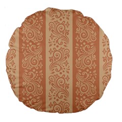 Flower Floral Leaf Frame Star Brown Large 18  Premium Flano Round Cushions by Mariart