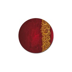 Floral Flower Golden Red Leaf Golf Ball Marker (10 Pack) by Mariart