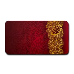 Floral Flower Golden Red Leaf Medium Bar Mats by Mariart