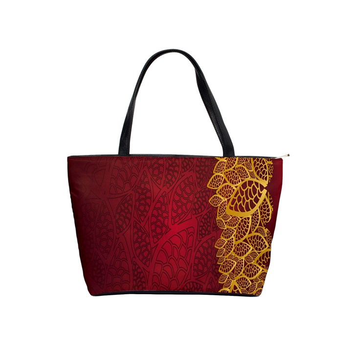 Floral Flower Golden Red Leaf Shoulder Handbags