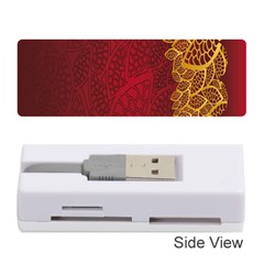 Floral Flower Golden Red Leaf Memory Card Reader (stick)  by Mariart