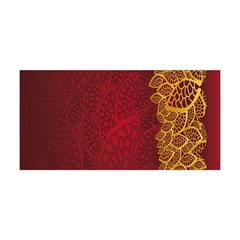 Floral Flower Golden Red Leaf Yoga Headband by Mariart