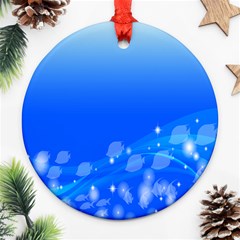 Fish Swim Blue Water Swea Beach Star Wave Chevron Ornament (round) by Mariart