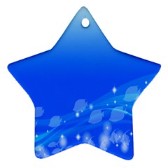 Fish Swim Blue Water Swea Beach Star Wave Chevron Star Ornament (two Sides) by Mariart