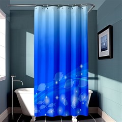 Fish Swim Blue Water Swea Beach Star Wave Chevron Shower Curtain 36  X 72  (stall)  by Mariart