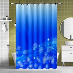 Fish Swim Blue Water Swea Beach Star Wave Chevron Shower Curtain 48  X 72  (small)  by Mariart