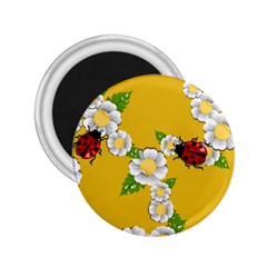 Flower Floral Sunflower Butterfly Red Yellow White Green Leaf 2 25  Magnets by Mariart