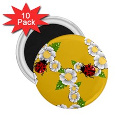 Flower Floral Sunflower Butterfly Red Yellow White Green Leaf 2 25  Magnets (10 Pack)  by Mariart