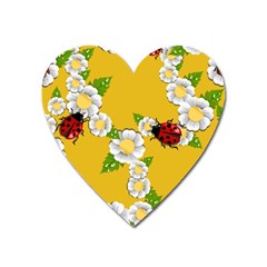 Flower Floral Sunflower Butterfly Red Yellow White Green Leaf Heart Magnet