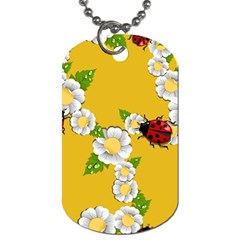 Flower Floral Sunflower Butterfly Red Yellow White Green Leaf Dog Tag (one Side) by Mariart