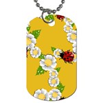 Flower Floral Sunflower Butterfly Red Yellow White Green Leaf Dog Tag (One Side) Front