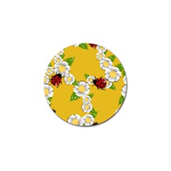 Flower Floral Sunflower Butterfly Red Yellow White Green Leaf Golf Ball Marker by Mariart