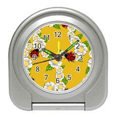 Flower Floral Sunflower Butterfly Red Yellow White Green Leaf Travel Alarm Clocks by Mariart